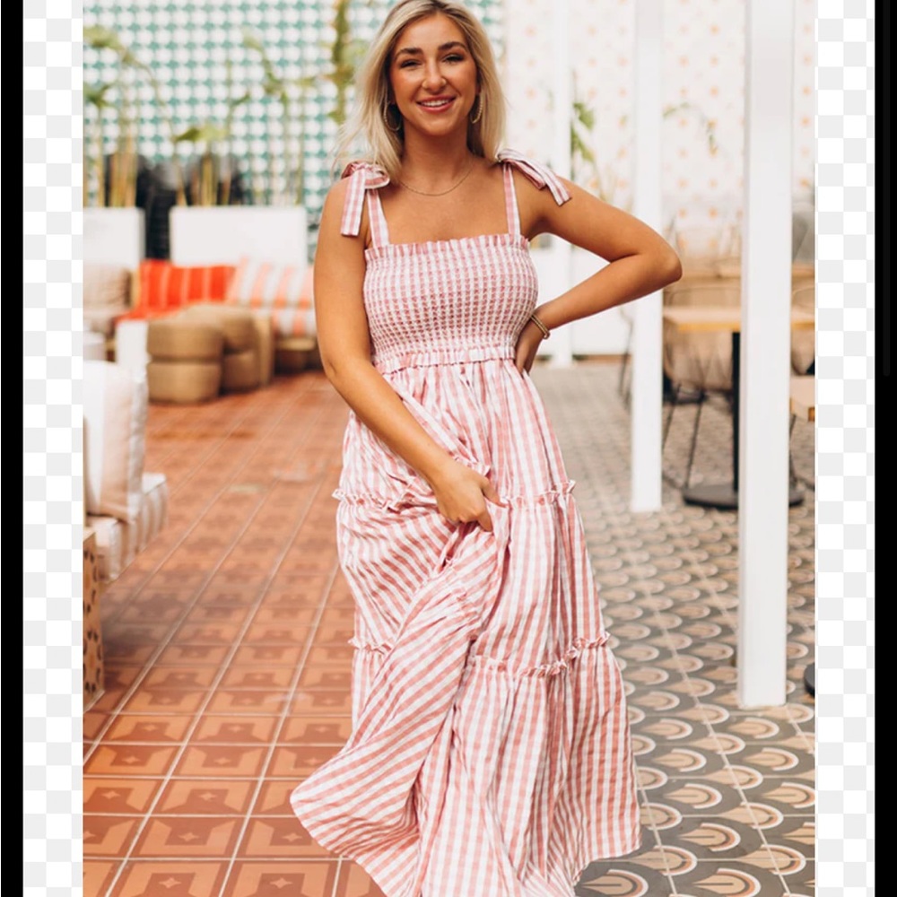 BuddyLove | Maxi Dresses | beige/pink and white | Size Small | Flowy | Comfy